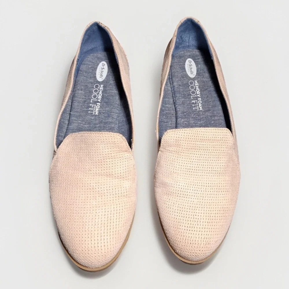 Dr. Scholls Dawned Womens 6.5 Blush Pink Perforated Memory Foam Loafers Flats